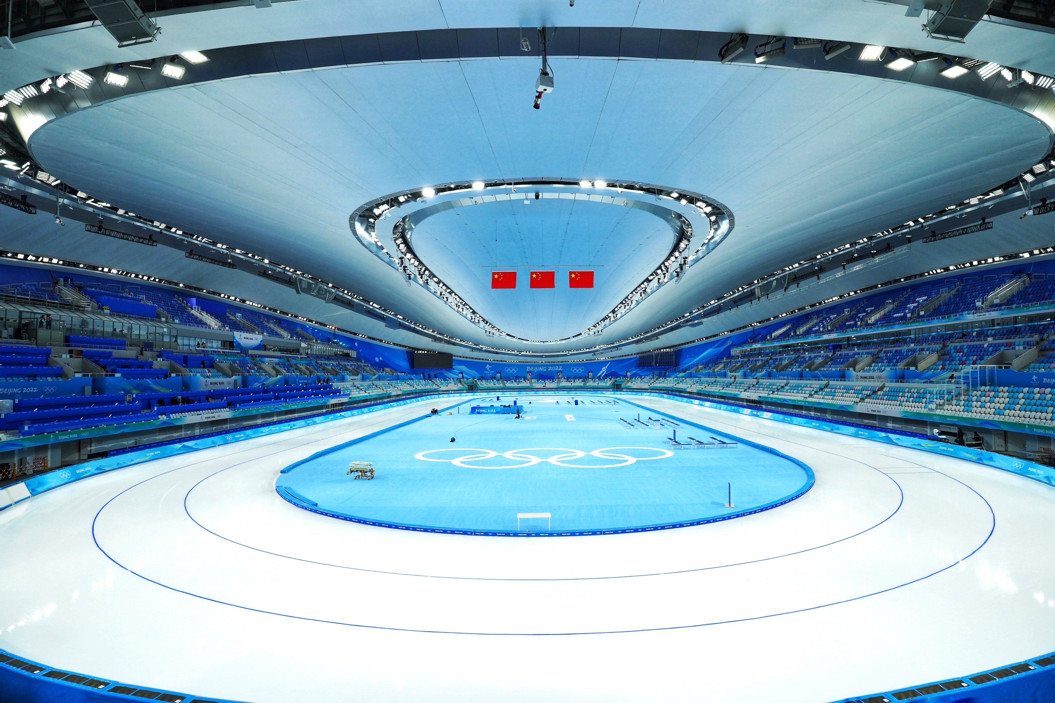 △國家速滑館，2022年1月4日，習近平總書記到這里調研。(圖/總臺國廣記者李晉拍攝)