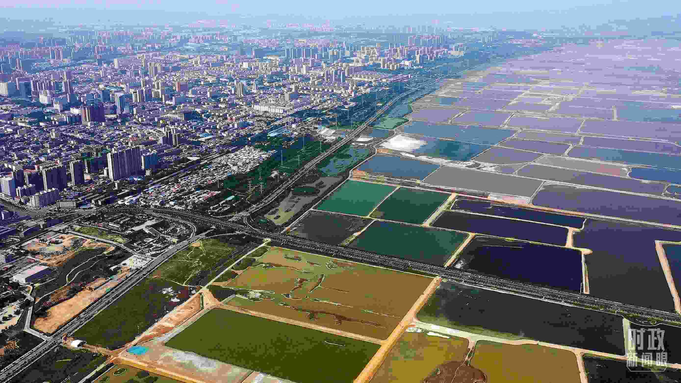 △俯瞰山西運城。（總臺記者裴大偉、康曉宇拍攝）