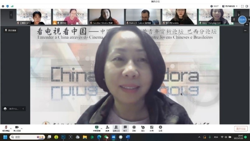 中國傳媒大學(xué)外國語言文化學(xué)院院長文春英教授。 論壇截圖