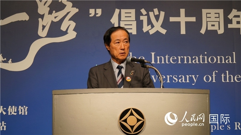 日本經(jīng)團(tuán)聯(lián)副會長佐藤康博發(fā)言。人民網(wǎng) 蔣曉辰攝
