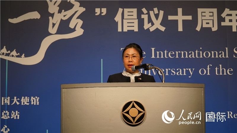 老撾駐日大使安拉萬發(fā)言。人民網(wǎng) 蔣曉辰攝