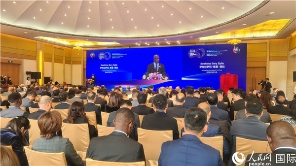 塞內(nèi)加爾駐華大使致辭。人民網(wǎng)記者 萬宇攝