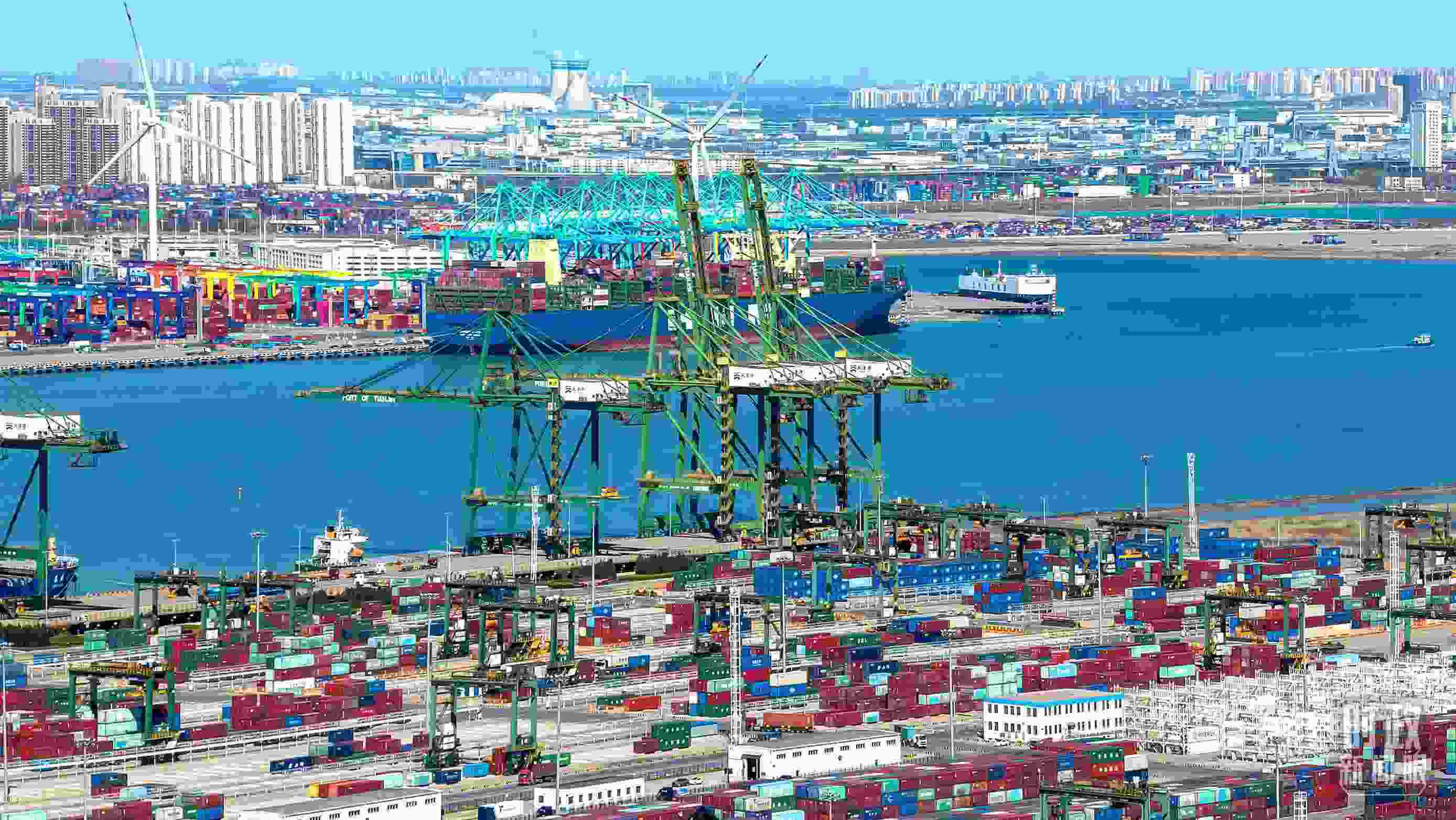 △俯瞰天津港。