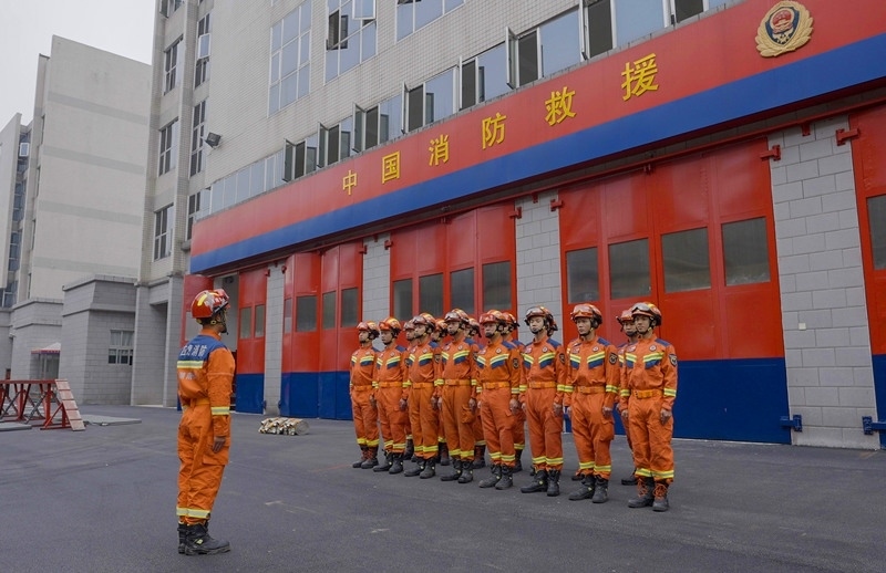 集結(jié)列隊。受訪者供圖