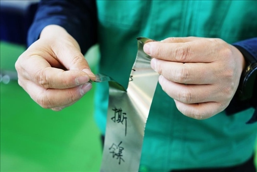 0.05毫米“手撕鎳”。 李羊攝