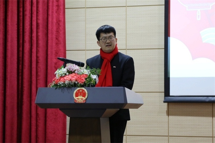 中國駐阿爾及利亞大使李健致辭。中國駐阿爾及利亞大使館供圖