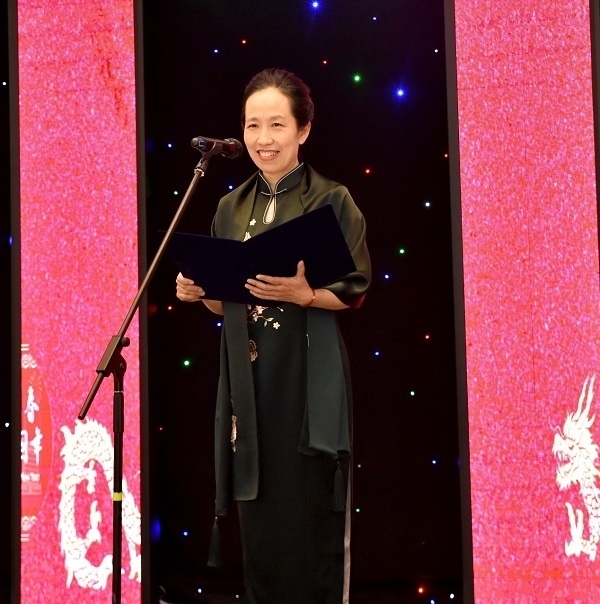 中國駐阿拉木圖總領事蔣薇致辭。中國駐阿拉木圖總領館供圖