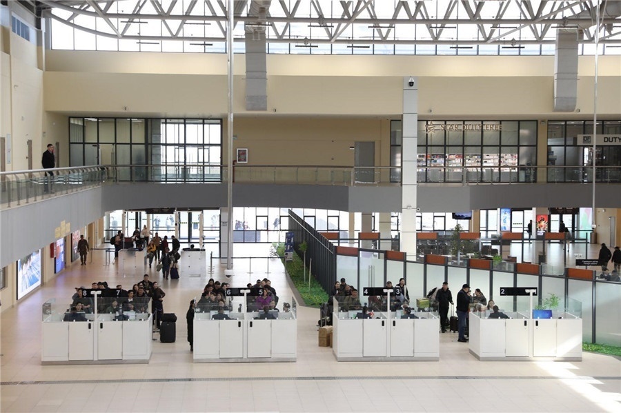 3月24日，扎門(mén)烏德口岸通關(guān)現(xiàn)場(chǎng)。駐蒙古使館供圖