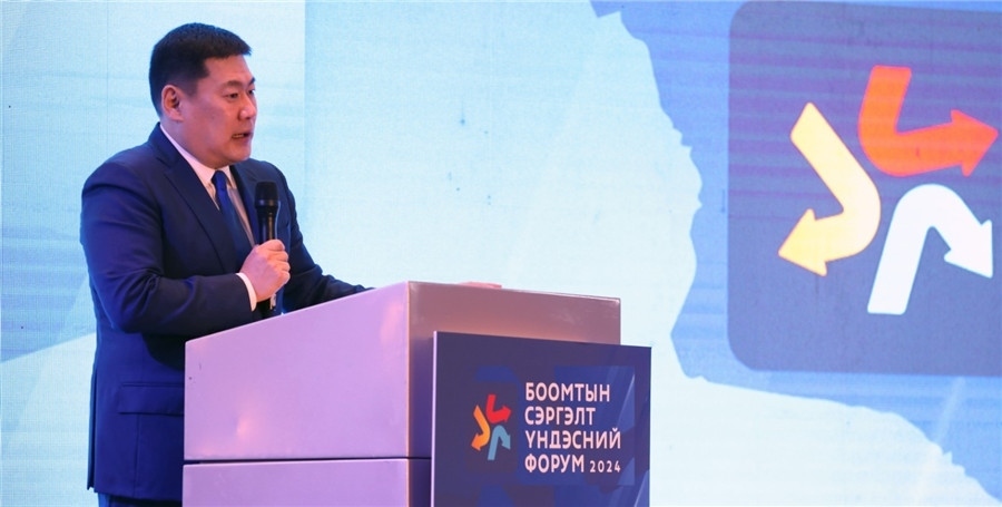 1.奧云額爾登總理致辭。圖片來源：蒙政府官網(wǎng)