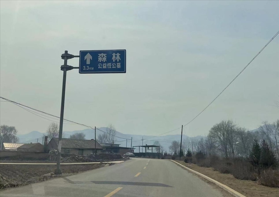 通往森林紀(jì)念園公墓的路上，指示牌標(biāo)注“公益性公墓”  （白杰戈攝）