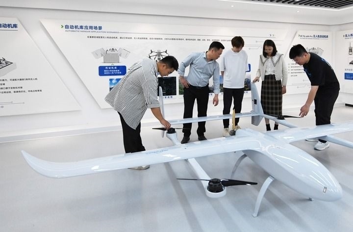 這是中科安飛（合肥）科技有限公司生產(chǎn)的無人機(jī)產(chǎn)品。（2024年5月16日攝）新華社發(fā)（郭如琦 攝）