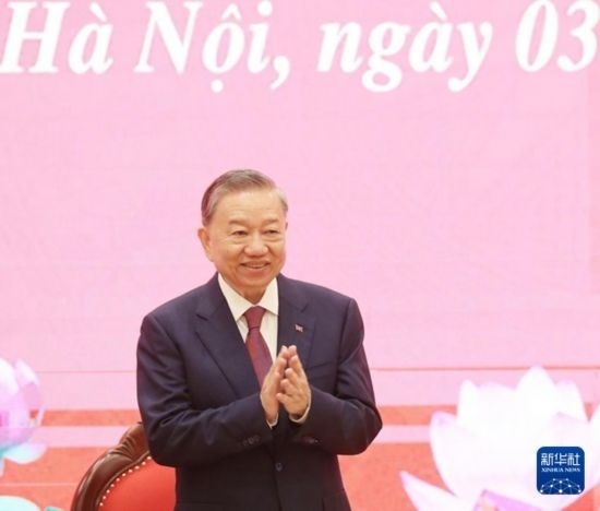 8月3日，在越南河內(nèi)，蘇林出席新聞發(fā)布會。新華社/越通社