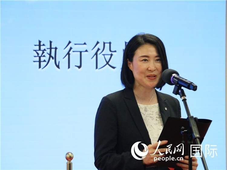 日本航空株式會社執(zhí)行役員西原口香織致辭。人民網(wǎng) 許可攝