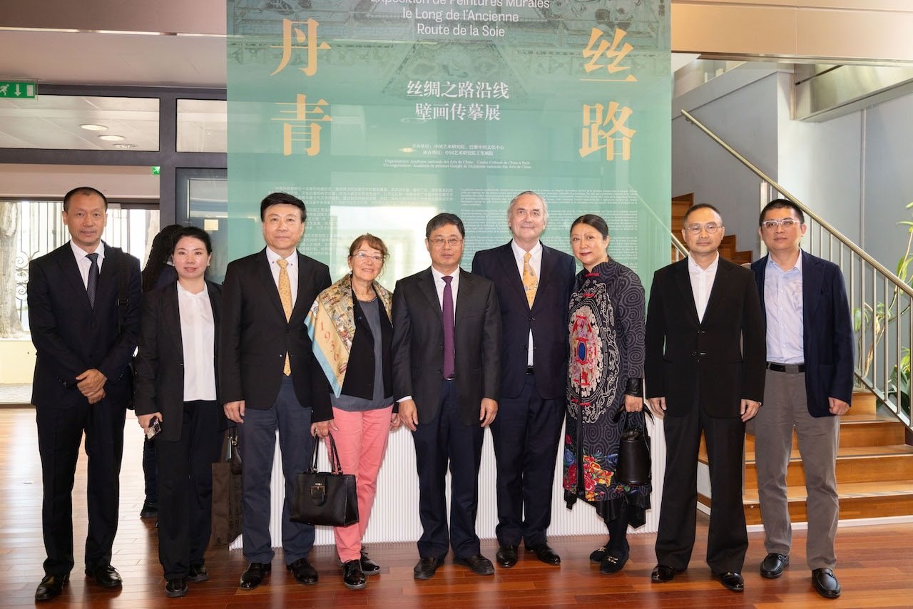 “絲路丹青——絲綢之路沿線壁畫傳摹展”在巴黎中國文化中心隆重開幕。中國藝術(shù)研究院供圖