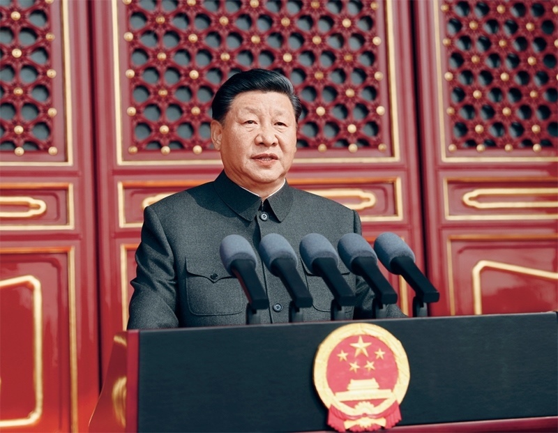 2019年10月1日，慶祝中華人民共和國成立70周年大會在北京天安門廣場隆重舉行。中共中央總書記、國家主席、中央軍委主席習(xí)近平發(fā)表重要講話。 新華社記者 鞠鵬/攝