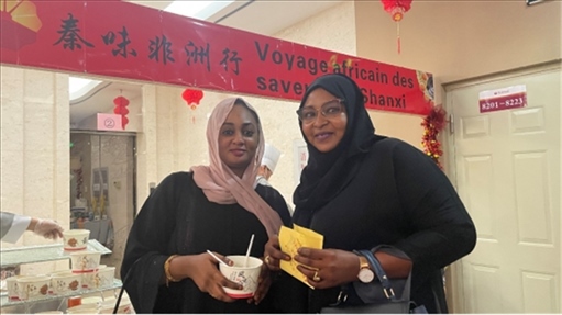 陜西涼皮+清真肉夾饃受到乍得友人歡迎。主辦方供圖