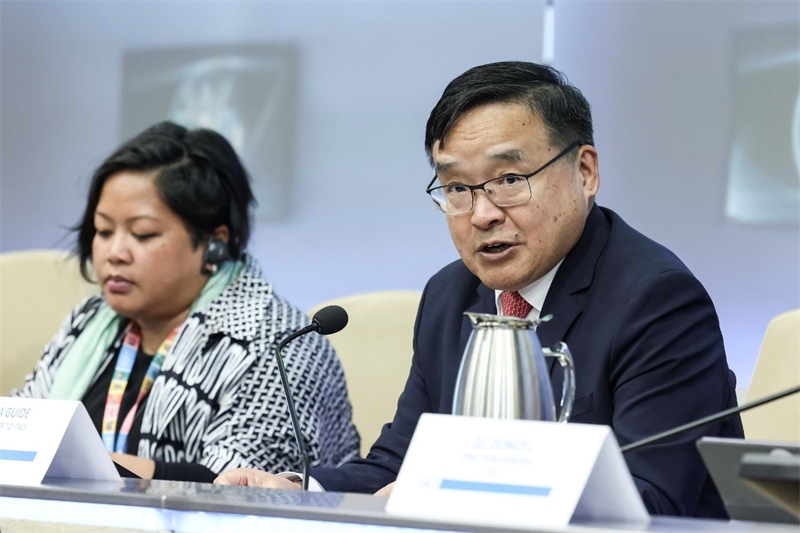 中國駐意大利大使賈桂德向與會者闡述全球發(fā)展倡議的深刻內(nèi)涵。主辦方供圖