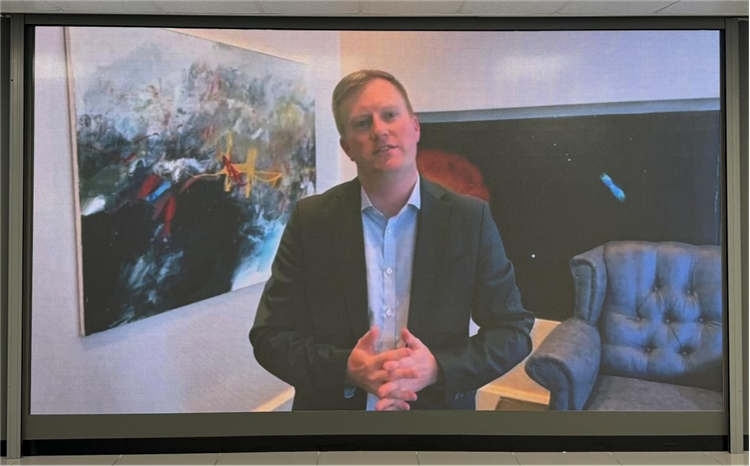 麥克弗森部長通過視頻表達對中南基建合作前景和未來了良好祝愿。中國銀行約翰內(nèi)斯堡分行供圖