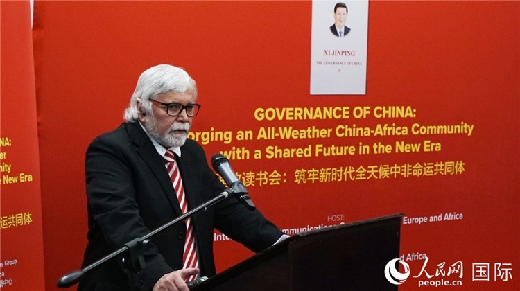 南部非洲科學(xué)、工程、技術(shù)、教育協(xié)會(huì)執(zhí)行副總裁楊煥嶺。人民網(wǎng) 劉暢攝