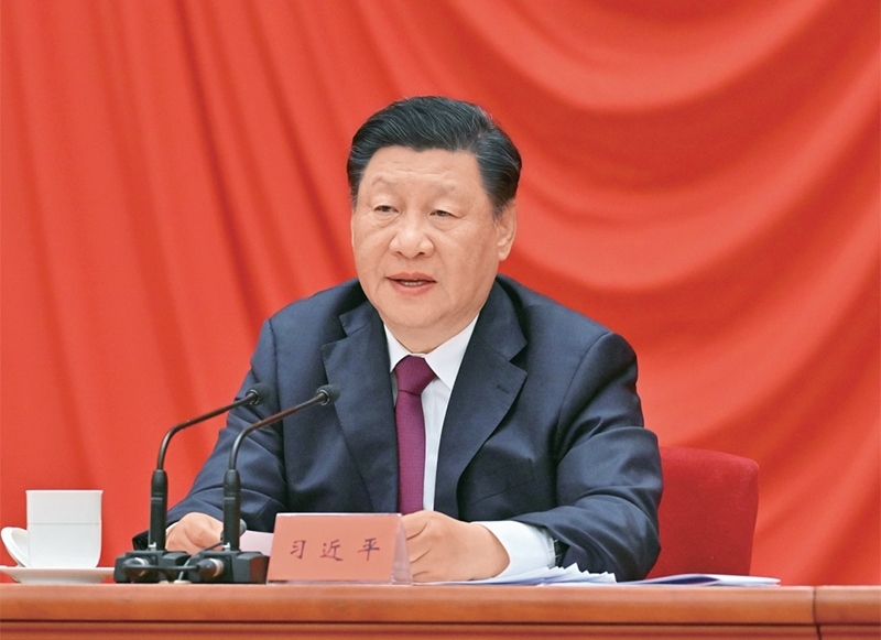 2022年5月10日，慶祝中國共產(chǎn)主義青年團(tuán)成立100周年大會(huì)在北京人民大會(huì)堂隆重舉行。中共中央總書記、國家主席、中央軍委主席習(xí)近平在大會(huì)上發(fā)表重要講話。 新華社記者 岳月偉/攝