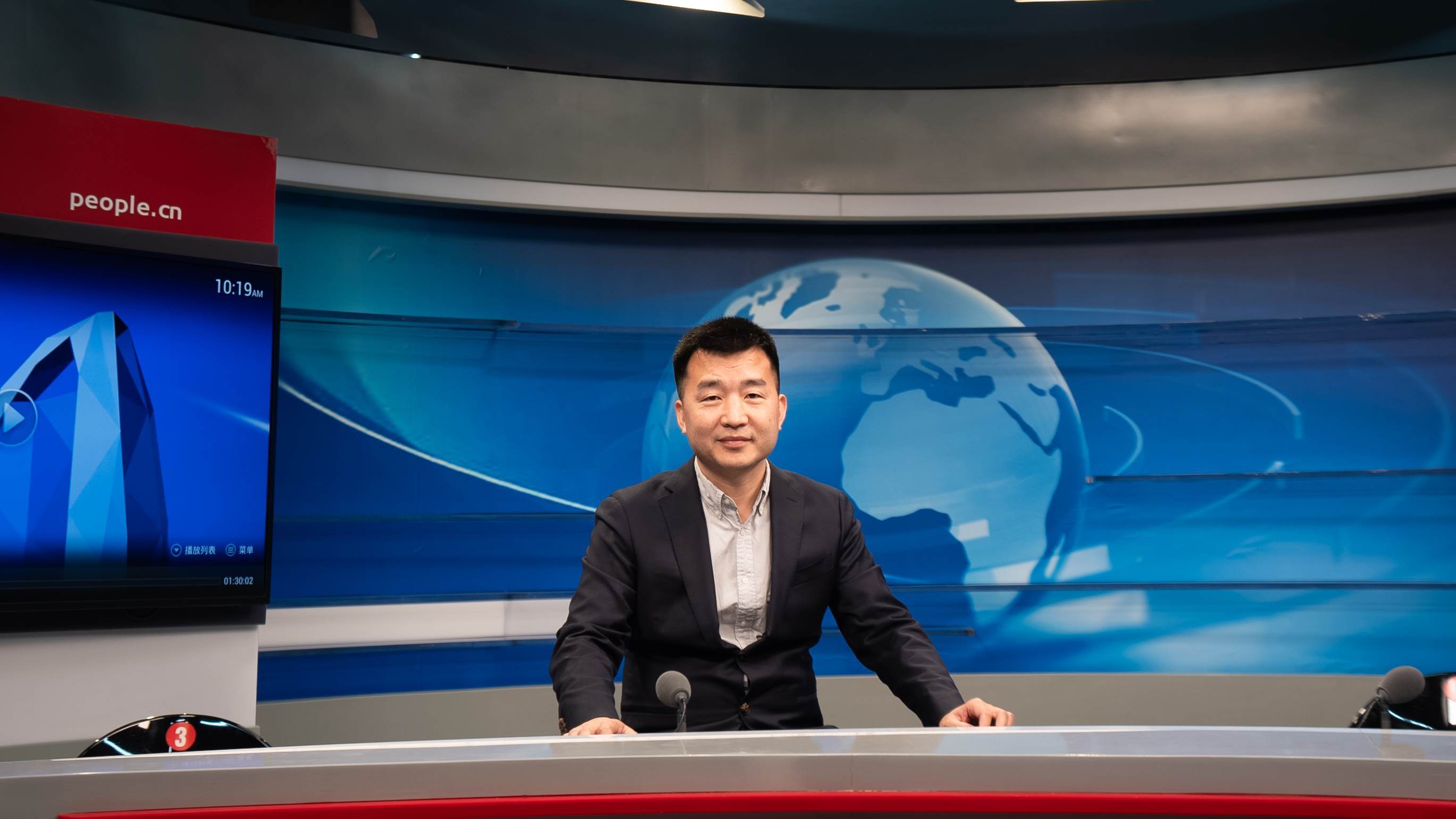 應急管理部國家自然災害防治研究院研究員，博士生導師許沖作客人民網(wǎng)。人民網(wǎng)記者 葛泰佚攝