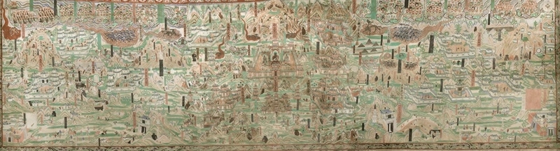 莫高窟第61窟內(nèi)的《五臺(tái)山圖》。