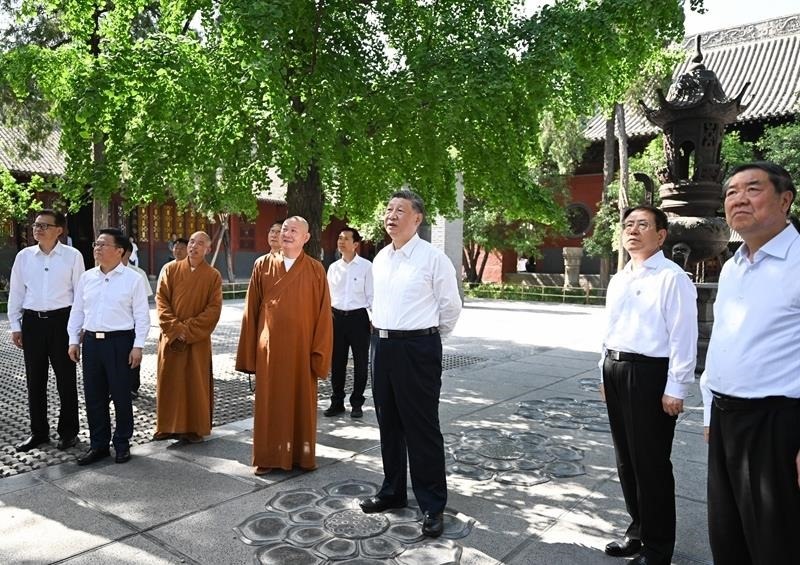 △2025年5月19日，習(xí)近平總書記在河南洛陽白馬寺考察。